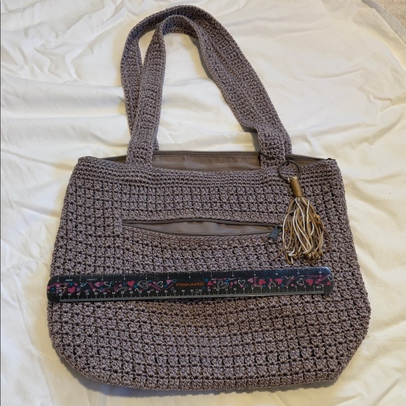 The Sak Grey Crochet Tote Bag - Picture 2 of 5